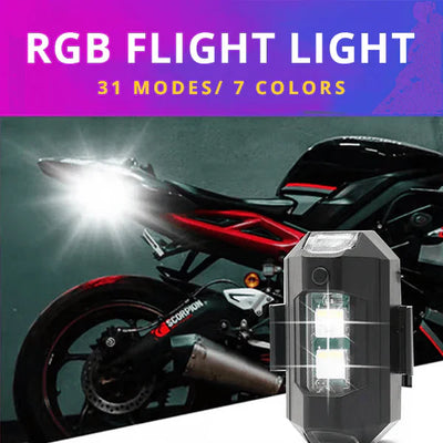 Aircraft Light Universal For Bike Car Jeep Flasher RGB Rechargeable Bicycle Light